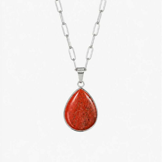 Collar Jaspe Rojo Engarzada