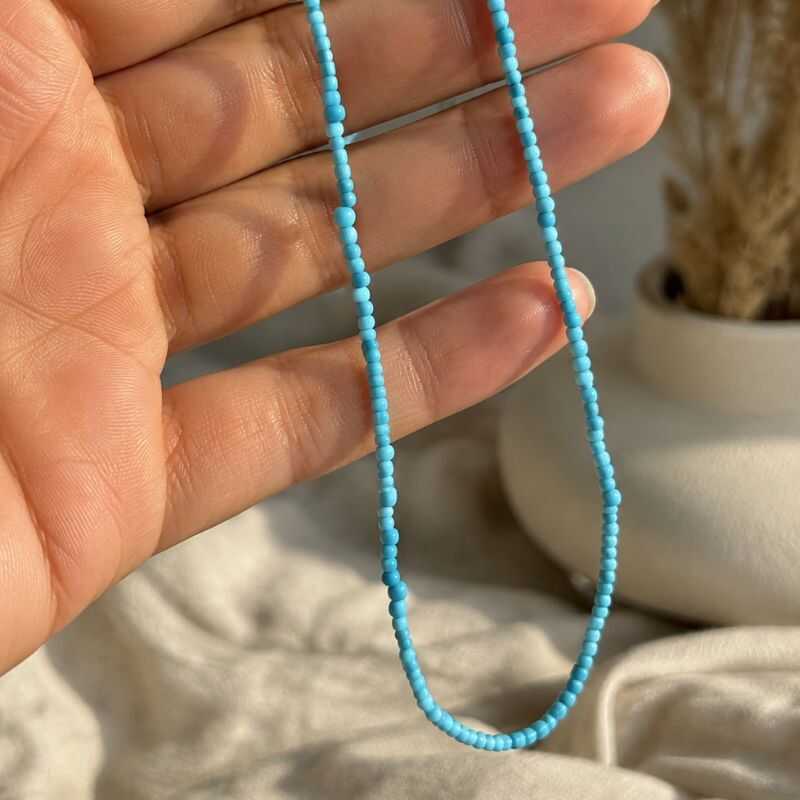 Collar Mostacillas Celeste
