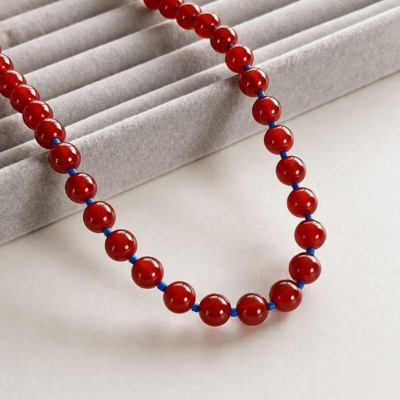 Collar Ágata Roja + Mostacillas