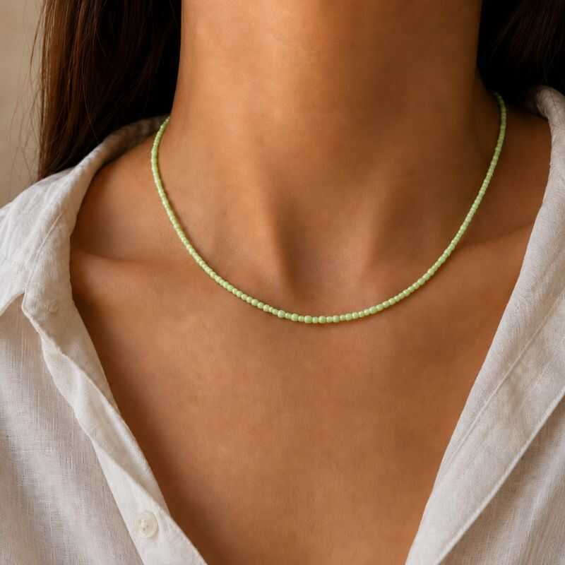 Collar Mostacillas Verde Claro