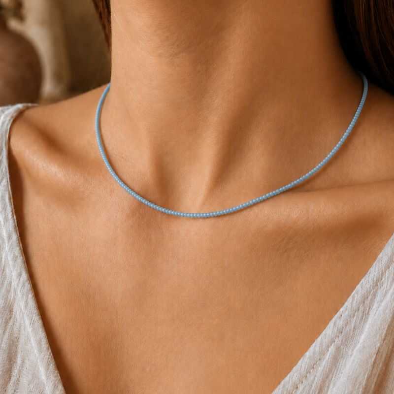 Collar Mostacillas Celeste