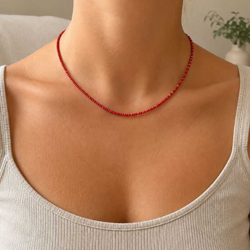 Collar Mostacillas Rojo