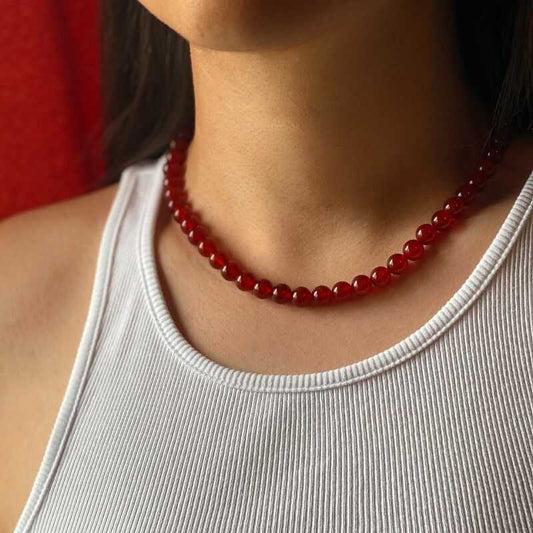 Collar Gargantilla Ágata Roja