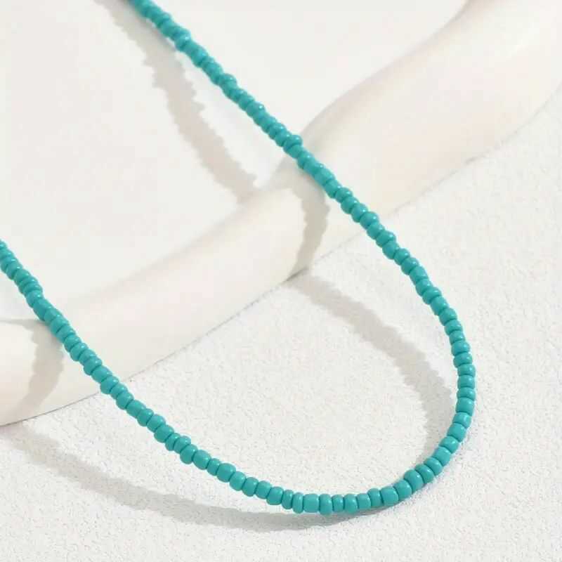Collar Cuentas Verde Agua