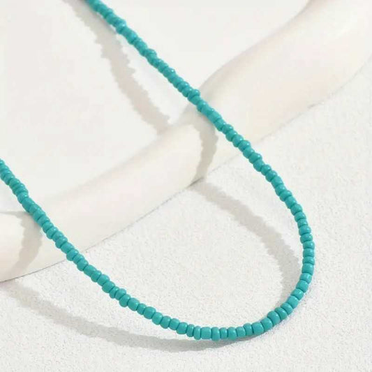 Collar Cuentas Verde Agua
