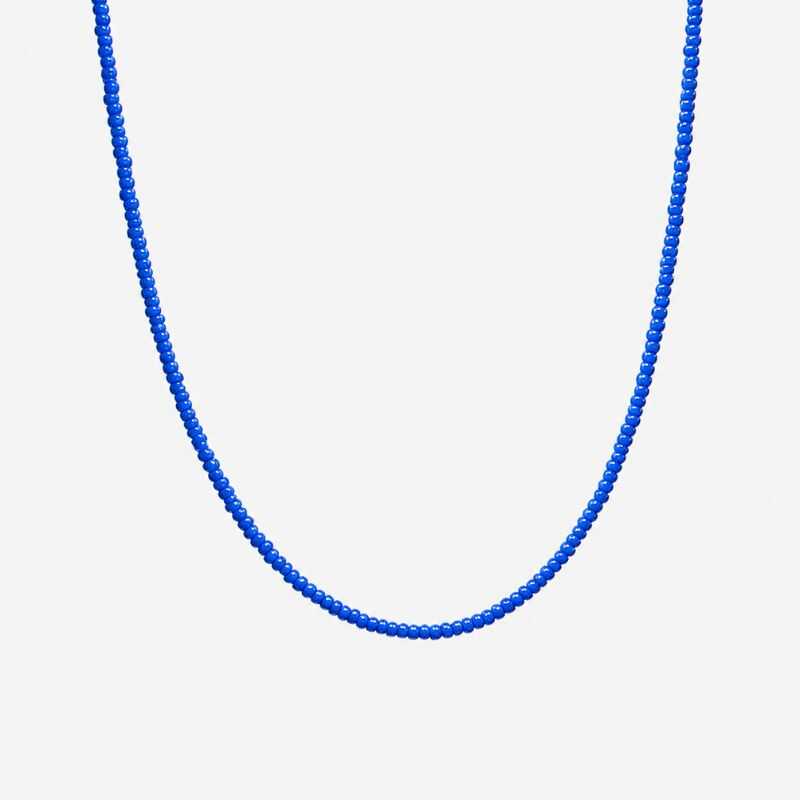 Collar Mostacillas Azul Lavanda
