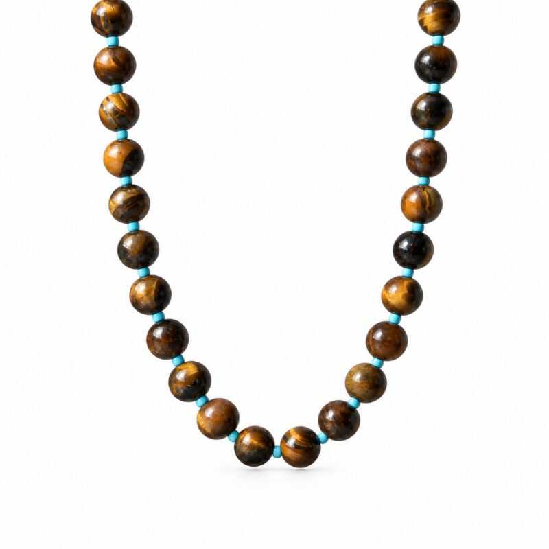 Collar Ojo de Tigre + Mostacillas
