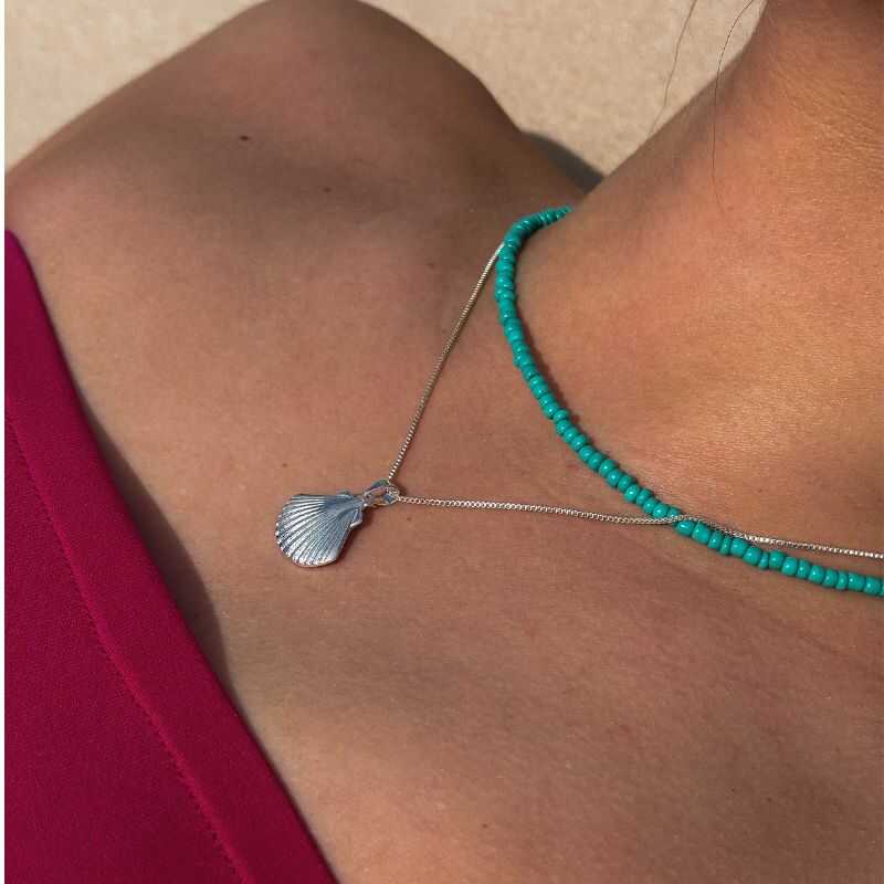 Collar Cuentas Verde Agua