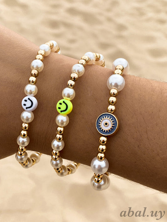 Set Pulseras Perlas
