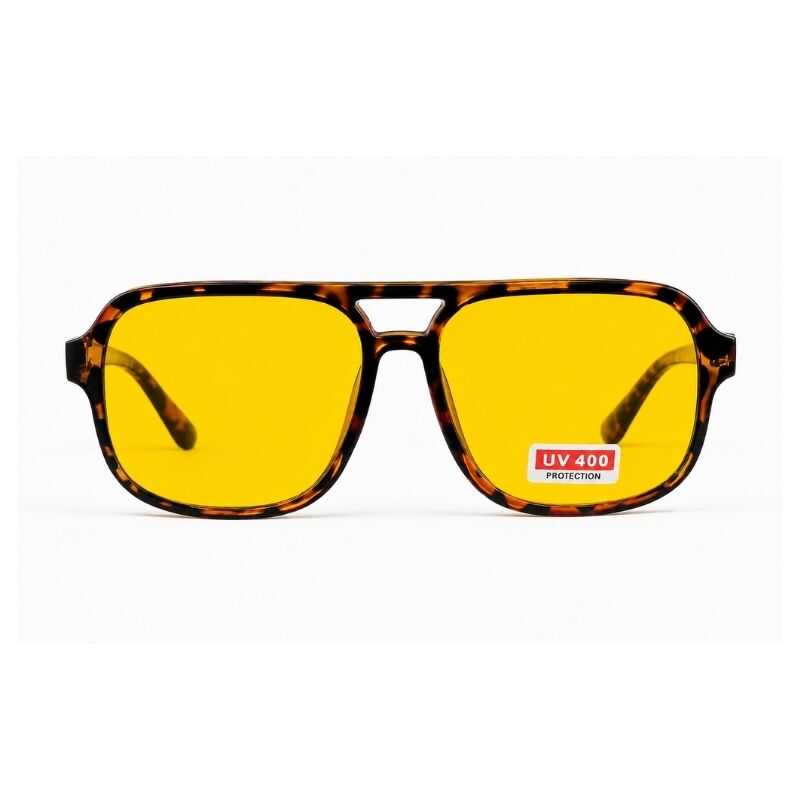Lentes Aviador Animal Print Amarillo