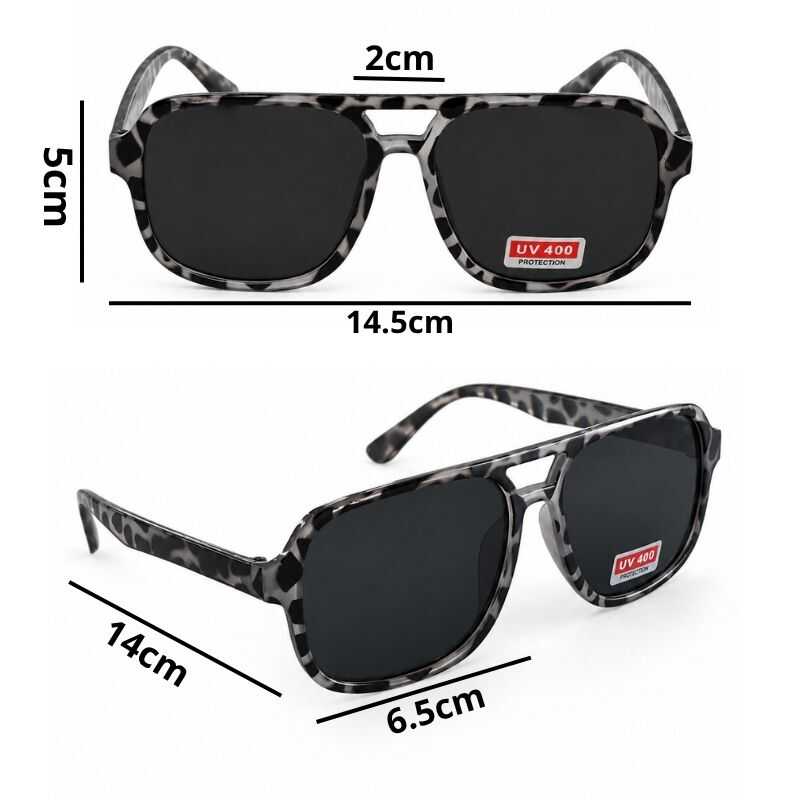 Lentes Aviador Animal Print Negro