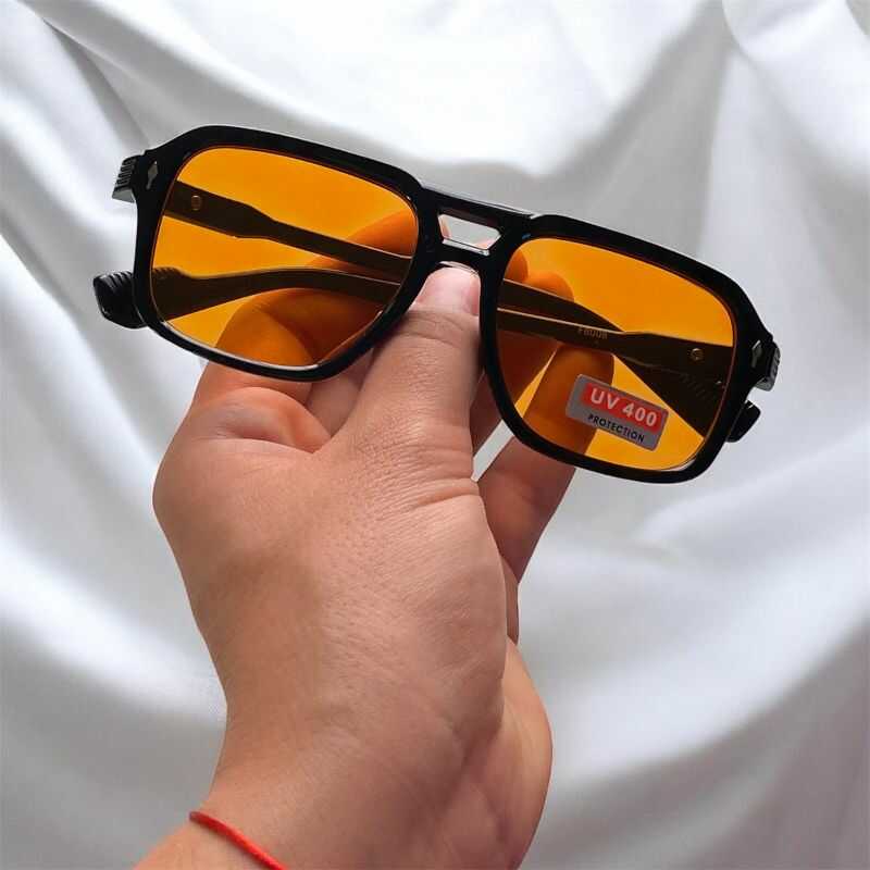 Lentes Retro Aviador Naranja