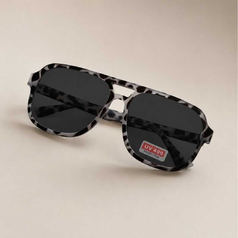 Lentes Aviador Animal Print Negro