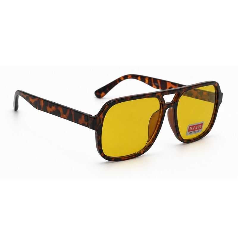 Lentes Aviador Animal Print Amarillo