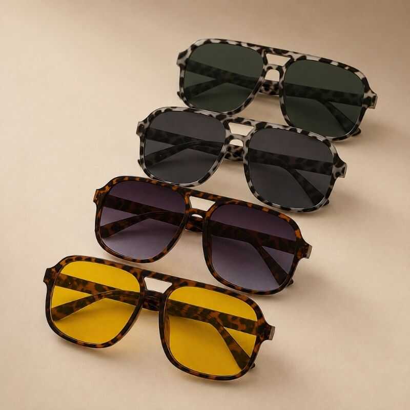 Lentes Aviador Animal Print Negro