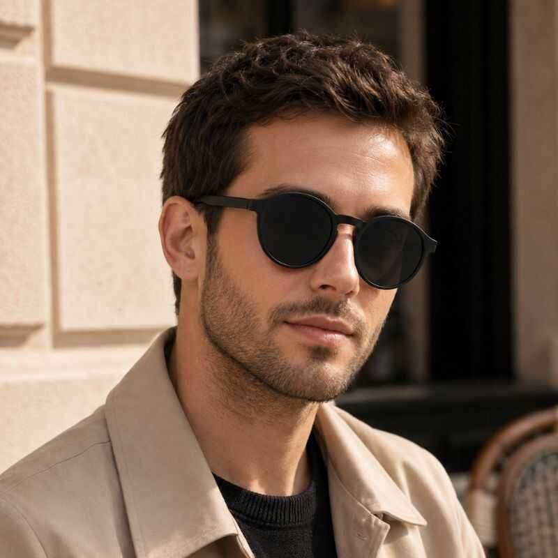 Lentes Circulares Negro Mate