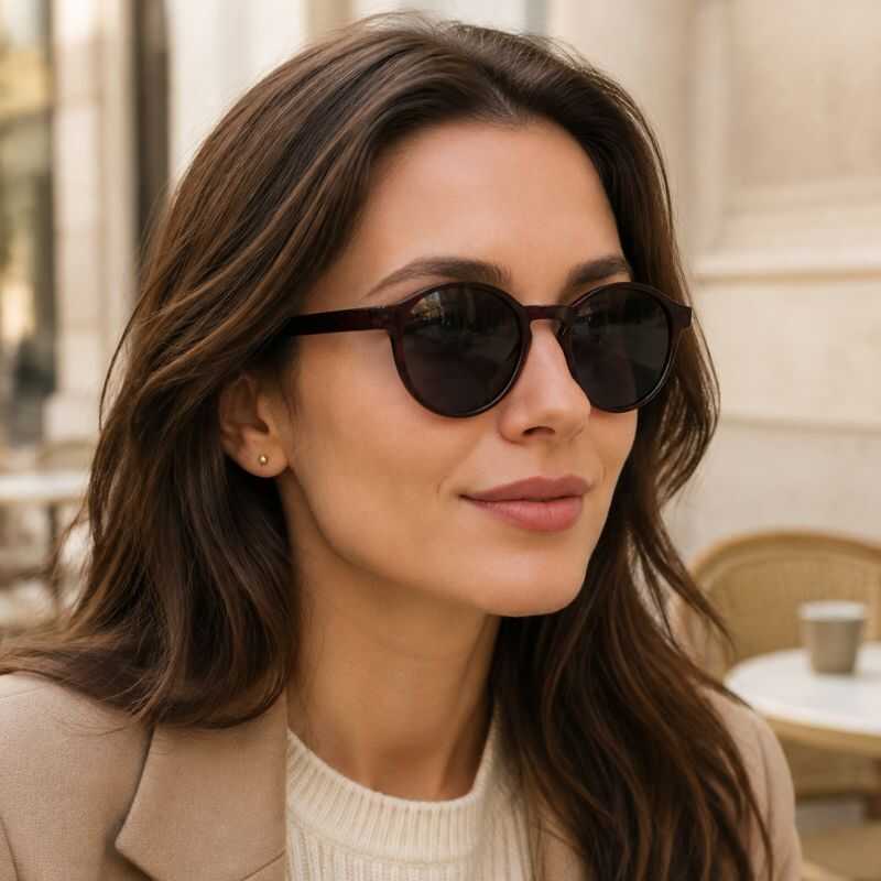 Lentes Circulares Marrón Mate