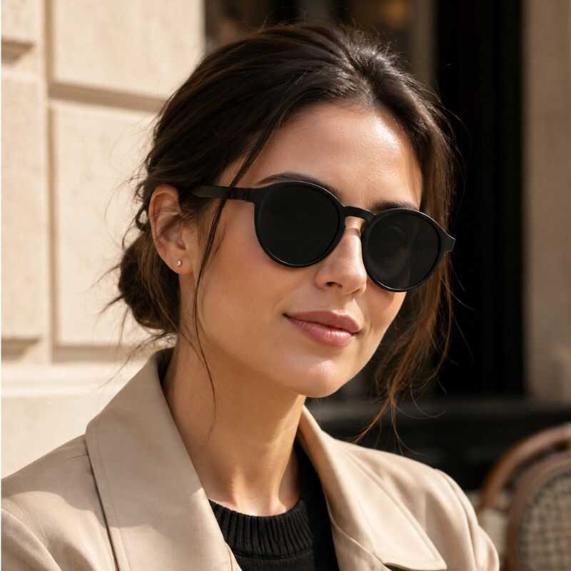 Lentes Circulares Negro Mate