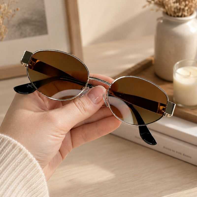 Lentes Golden Ovalados Marrón