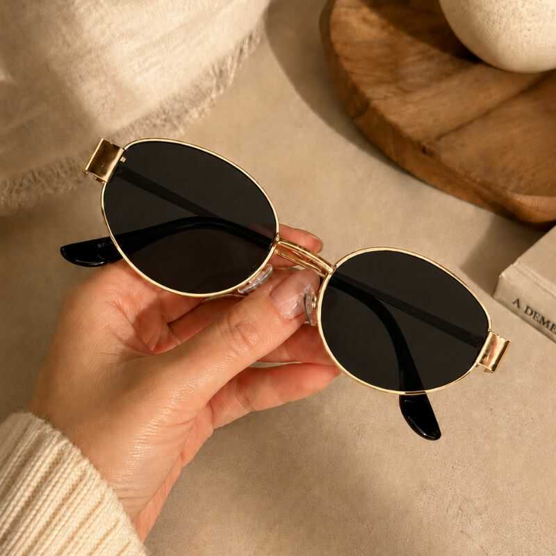Lentes Golden Ovalados Negro