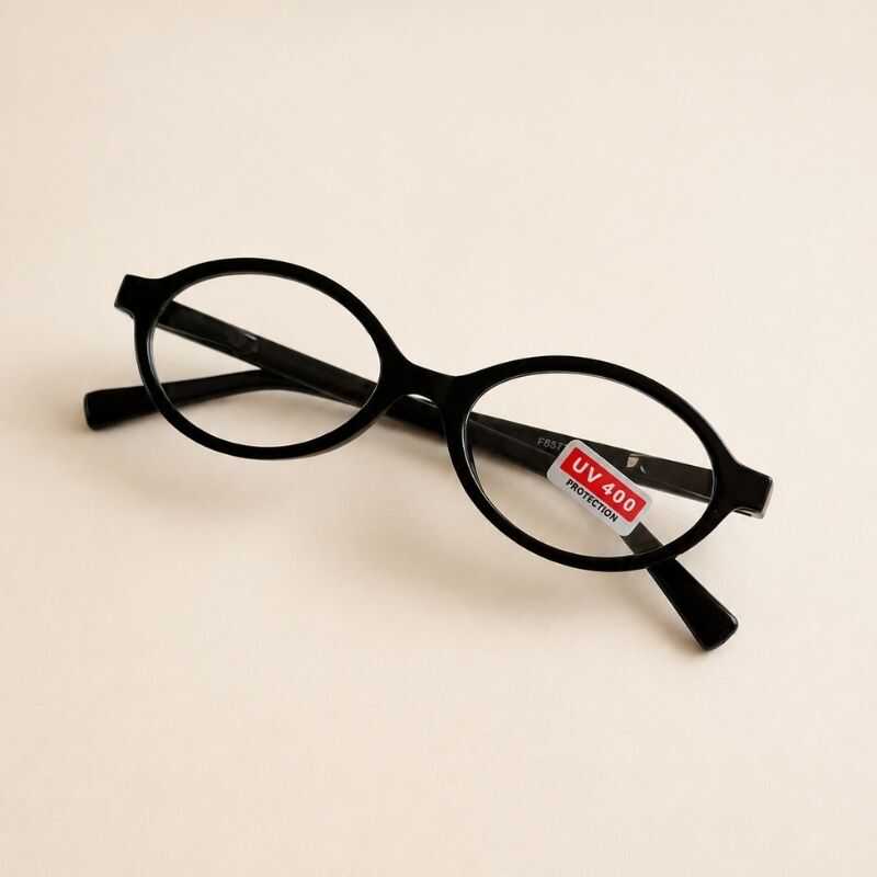 Lentes Oval Transparentes Negro