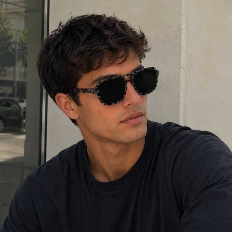 Lentes Aviador Animal Print Negro