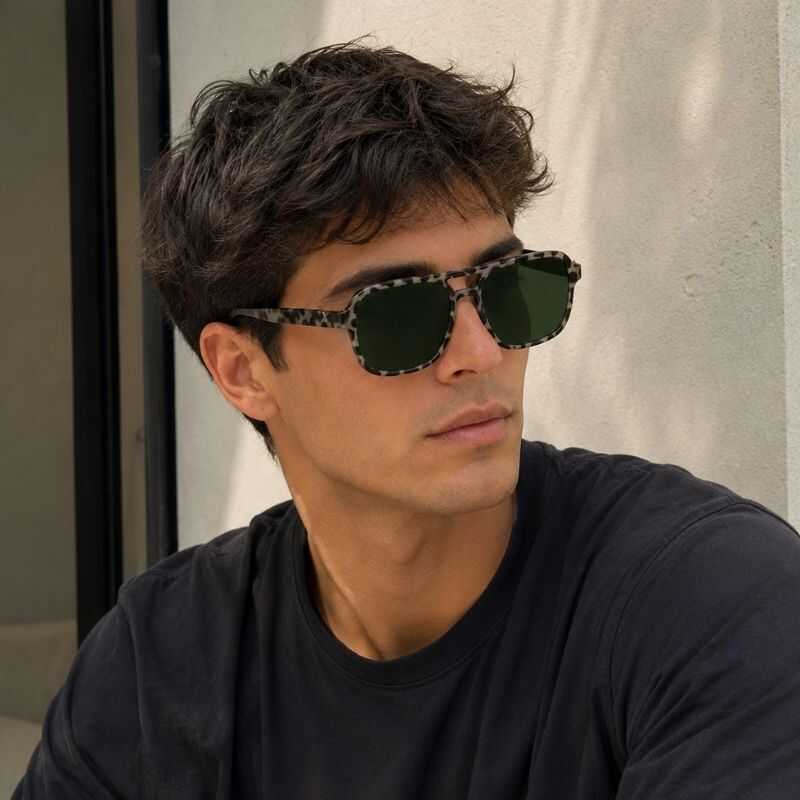 Lentes Aviador Animal Print Verde