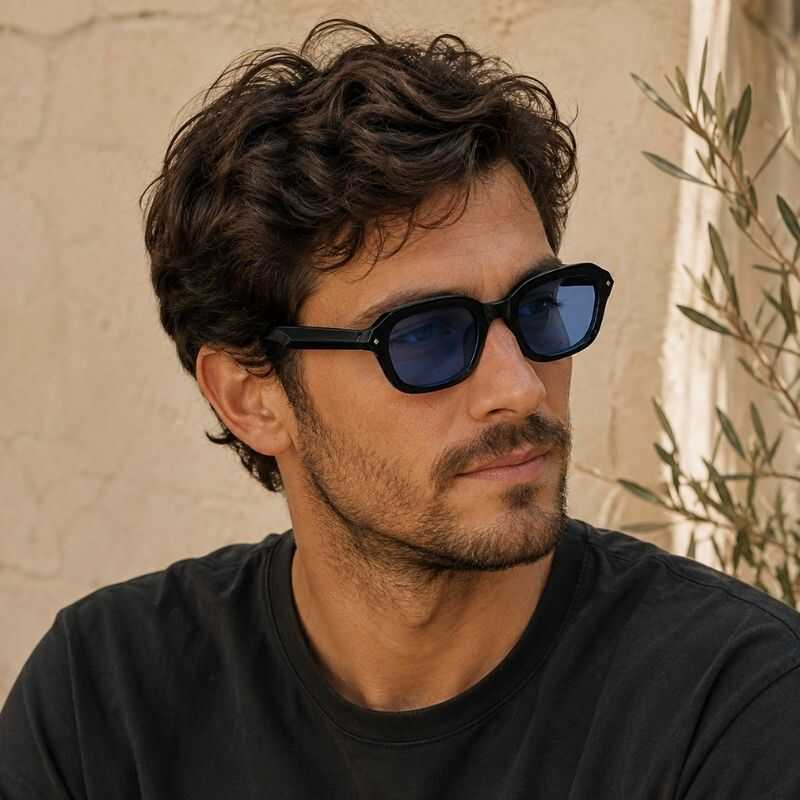 Lentes Rectangulares Azul