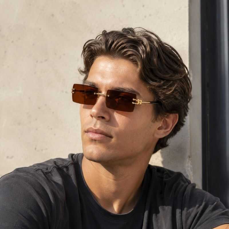 Lentes Rimless Marrón