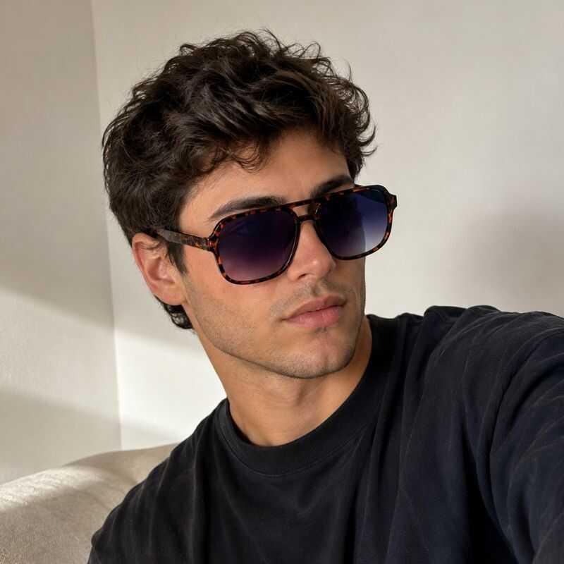 Lentes Aviador Animal Print Azul