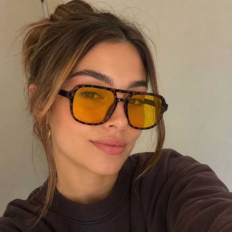 Lentes Aviador Animal Print Amarillo