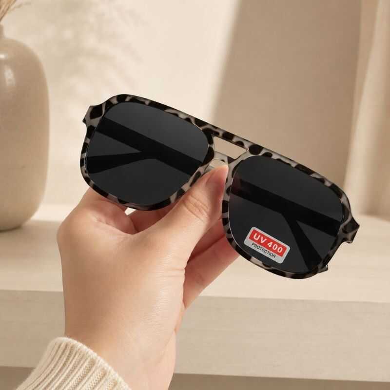 Lentes Aviador Animal Print Negro