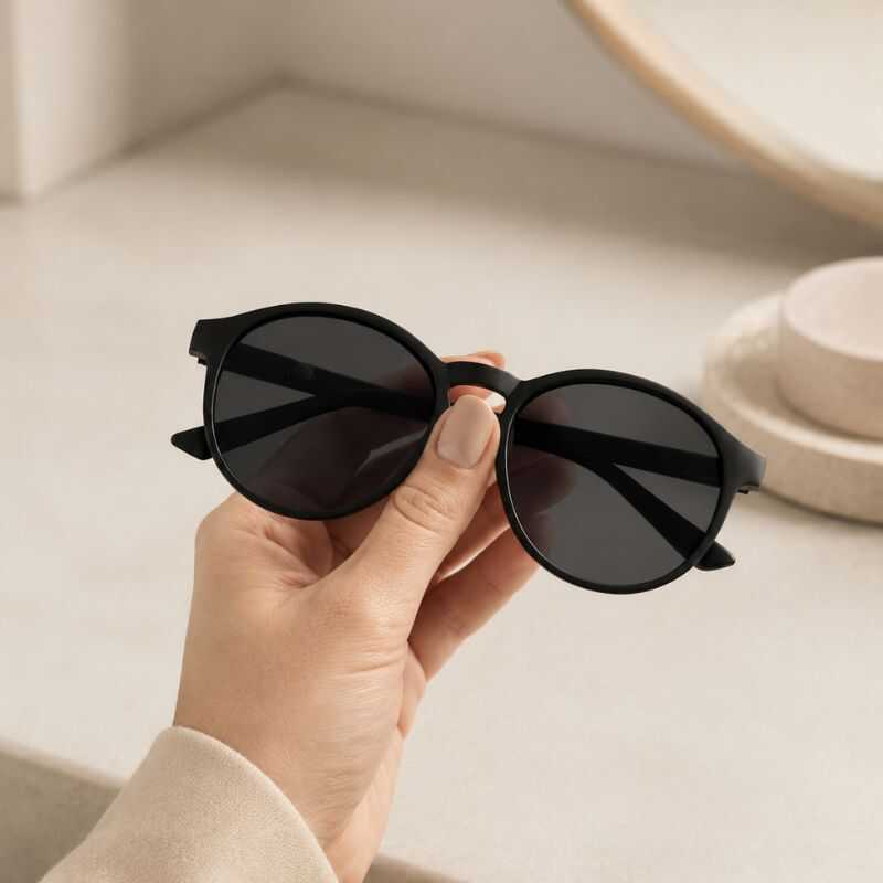 Lentes Circulares Negro Mate