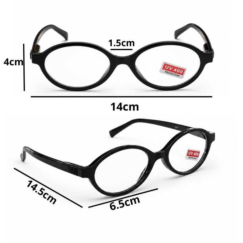 Lentes Oval Transparentes Negro