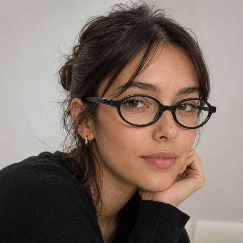 Lentes Oval Transparentes Negro
