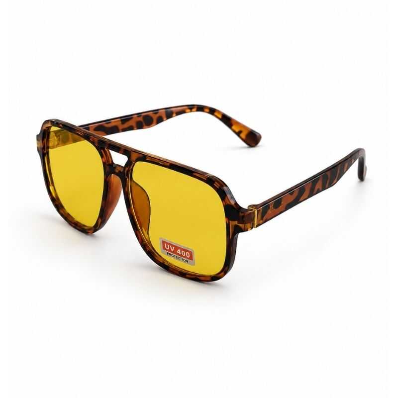 Lentes Aviador Animal Print Amarillo