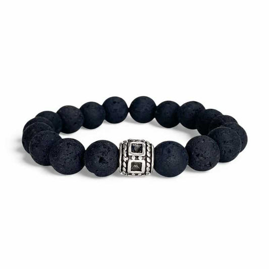 Pulsera Roca Volcánica con Dije