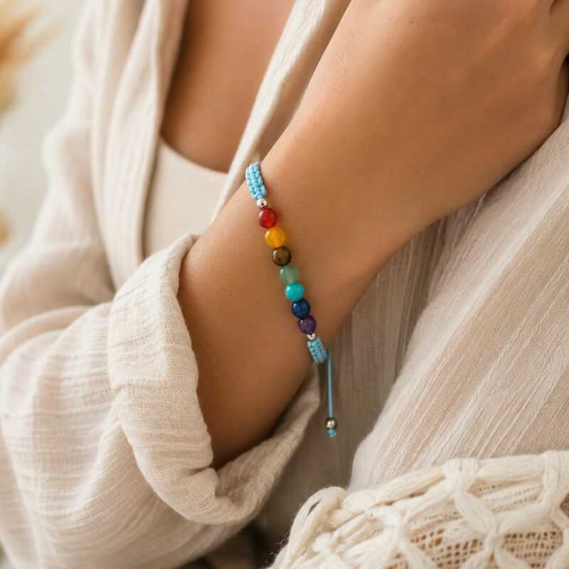 Pulsera 7 chakras hilo ajustable