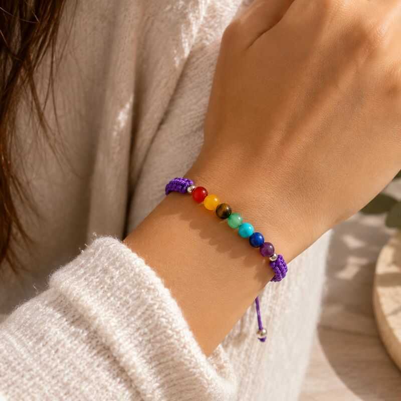 Pulsera 7 chakras hilo ajustable
