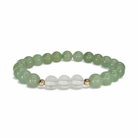 Pulsera Aventurina y Cuarzo Mate