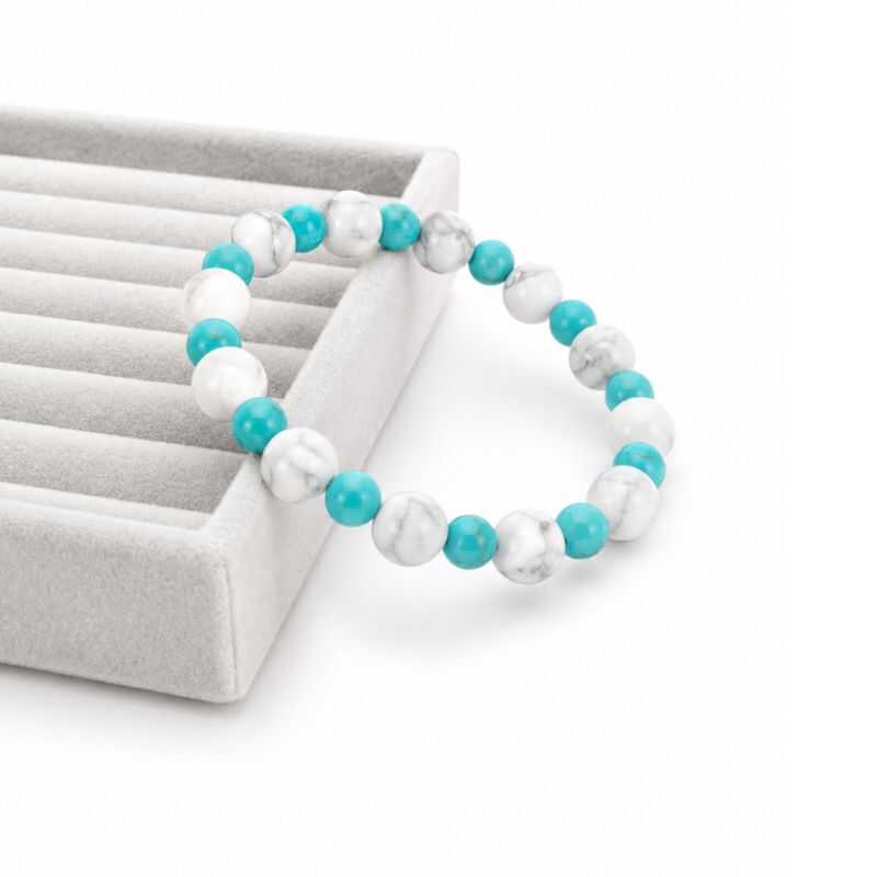 Pulsera Combinada Howlita y Turquesa reconstituida