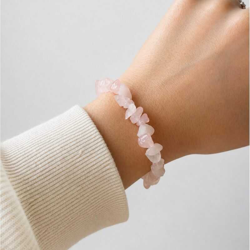 Pulsera Escallas Cuarzo Rosa