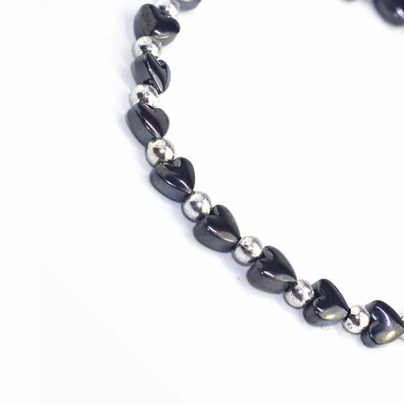 Pulsera Corazones Hematita