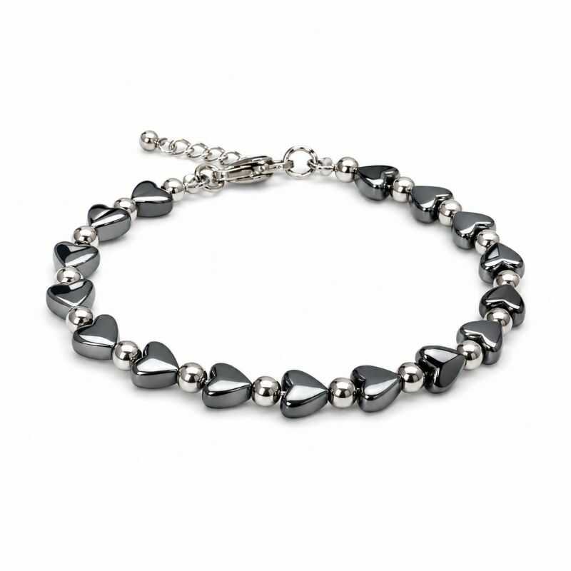 Pulsera Corazones Hematita