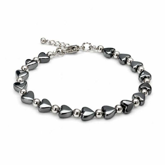 Pulsera Corazones Hematita