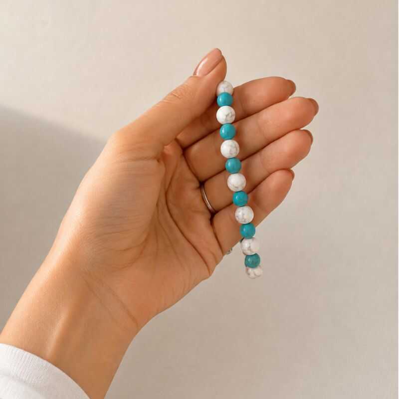 Pulsera Combinada Howlita y Turquesa reconstituida