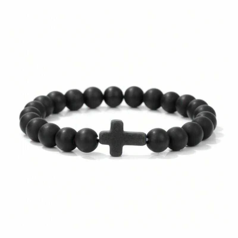 Pulsera Piedra y Cruz