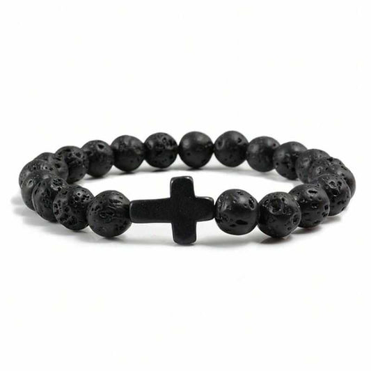Pulsera Piedra y Cruz
