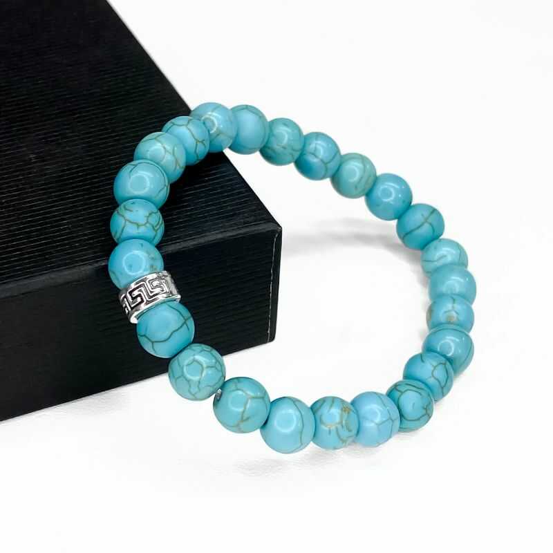 Pulsera Reconstituida Turquesa Llave Griega
