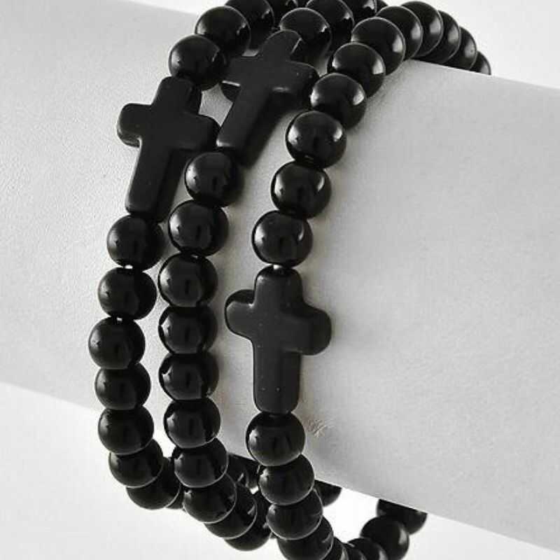 Pulsera Piedra y Cruz